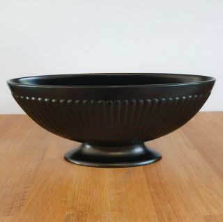Vintage Wedgwood Of Etruria Black Mantle / Fan / Posy Vase - 26cm Wide - Vgc