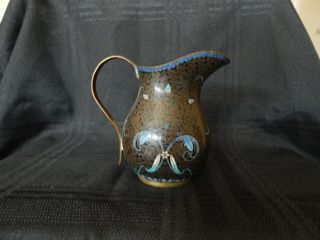 Charming Vintage Cloisonné Miniature Ewer/pitcher Brass Enamel 4 " Tall
