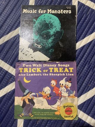 Vintage Halloween Records Music For Monsters And Disney Trick Or Treat