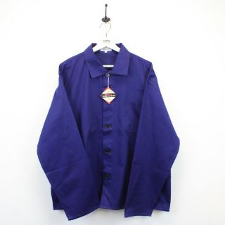 Vintage Friendship French Eu Worker Chore Jacket Work Over Shirt Navy Blue | Xl