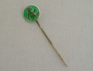 Vintage David - Andersen Norway Silver & Enamel Teddy Bear Stick Pin Tiepin Brooch