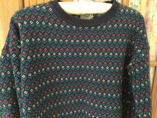 Laura Ashley Vintage 100 Cotton Knit Jumper From 1970’s Size 12/14/16 In Navy
