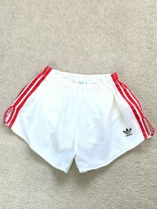 Rare Vintage Adidas Sprinter Glanz Shiny Runner Beckenbauer Shorts Sz M Red