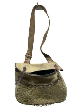 Old Fly Fishing Tackle Carry Luggage Canvas Bag,  Some Damage - Vintage Retro