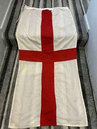 Vintage Large England St George Flag Linen/ Cotton