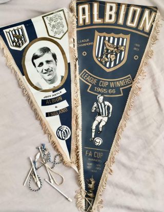 Two Vintage West Bromwich Albion Pennants