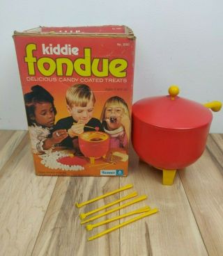 Vintage Kiddie Fondue Set By Kenner 1974 W/ Box