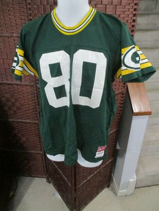 Vintage Sand Knit Green Bay Packers Football Jersey 80 James Lofton Size Xl