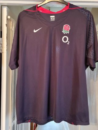 Vintage Nike England Rugby O2 Blue Training Shirt Y2k Size Xx Large Never Worn.