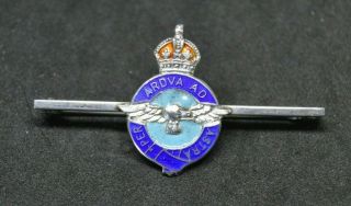 Vintage Silver Enamel Royal Air Force Raf Sweetheart Bar Brooch Badge By Fenton