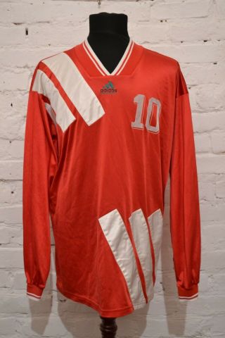 Rare Adidas Equipment Football Shirt Soccer Jersey Vintage Red 90s Mens Xl