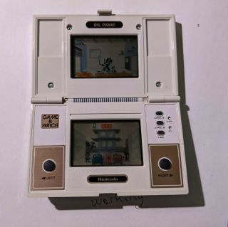 Oil Panic Game & Watch Multiscreen Nintendo Op - 51 1982 Vintage Toy