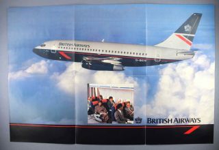 British Airways Vintage Landor Colours Airline Launch Brochure Poster Boeing 737