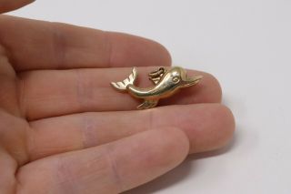 Brilliant Vintage 9ct Yellow Gold 375 Dolphin Fish Charm For Bracelet 394