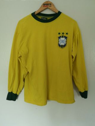 Brazil Football Shirt Mens Large Toffs 1970 Or 1958 Retro Vintage