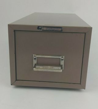 Vtg Steel Master Single Drawer Card File Cabinet Beige Office Divider Industrial