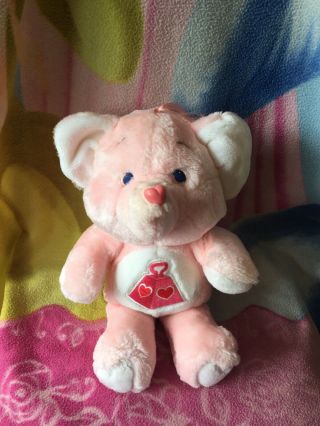 13 " Vintage Plush Pink Lotsa Heart Elephant Care Bear Cousin Baby Boy Girl Toy