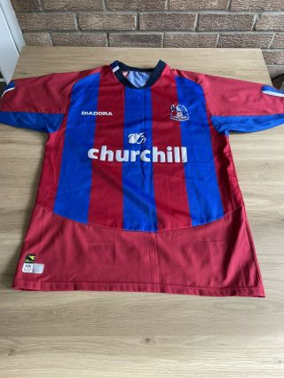 Vintage Crystal Palace 2004 - 2005 Home Shirt Churchill Sponsor Diadora Size L