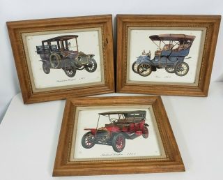Vintage Mid Century Turner Wall Accessory 3 Automotive Framed Prints Stoddard,
