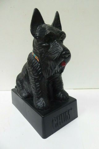 Vintage Hard Plastic Chum Black Scottie Dog Statue Money Box