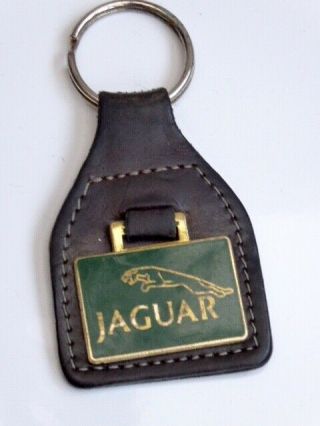 Vintage Jaguar Leather Key Ring Fob