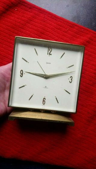 Vintage Swiza 8 Day 7 Jewel Clock With Alarm - Vgc