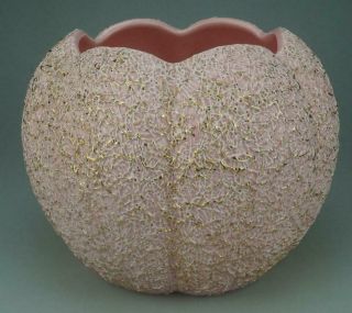 Vintage Pates Potteries Bowl,  Pot Or Vase Pink Gold C1950 