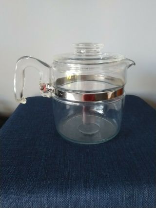 Vintage Retro Pyrex Glass Coffee Percolator 6 Cup 7756 Usa Made Pot Lid