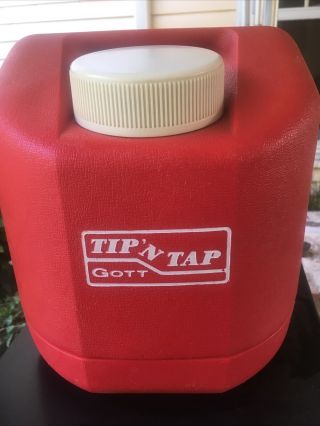 Vintage Gott Tip N Tap Red Water Jug Model 1505 Cooler Red