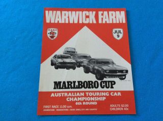Vintage Warwick Farm Marlboro Cup Australian Touring Car 1972 Poster
