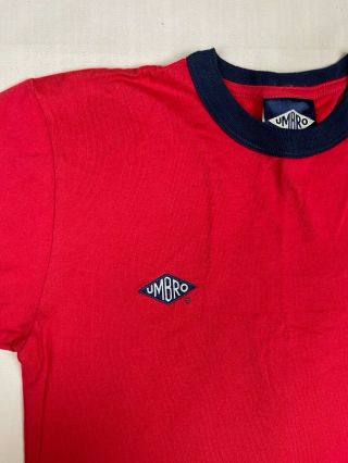 England 3 Lions Umbro Football Soccer Red Vintage Tshirt Size S