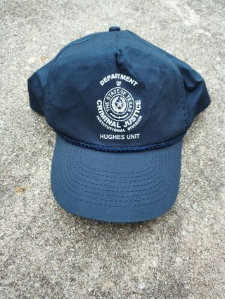 Vintage Texas Department Of Criminal Justice Cap Hughes Unit Snapback Cap Hat