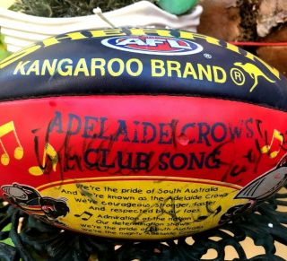 VINTAGE SHERRIN KANGAROO BRAND AFL ADELAIDE CROWS SIGNED FOOTBALL CLUB SONG 2