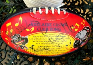 VINTAGE SHERRIN KANGAROO BRAND AFL ADELAIDE CROWS SIGNED FOOTBALL CLUB SONG 3