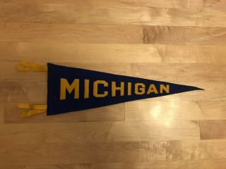 Vintage University Of Michigan Wolverines Pennant M 