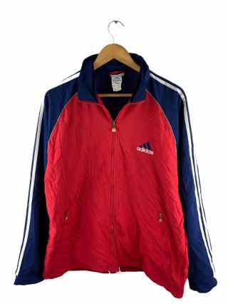 Vintage Adidas Colourblock Track Jacket Mens Size M Red Windbreaker Full Zip