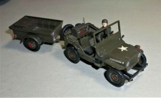 Wwii Jeep & Trailer,  1/32 Scale Built - Up.  Revell Kit H - 525.  C1957