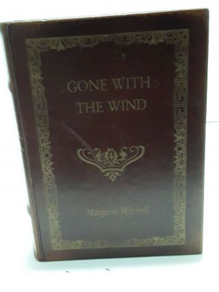 Vintage Lined Gone With The Wind Leather Cover Faux False Book Safe Hidden Box