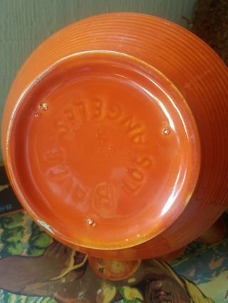 Vintage Bauer Ringware Coffee Carafe,  Orange Pottery 1940 ' s,  Wood Handle,  Collec 3