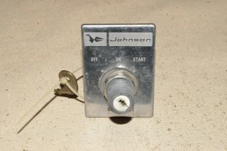 Vintage Johnson/ Evinrude Ignition Key Switch And Dash Bezel - Outboard