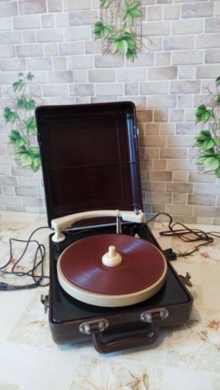 Vintage Ussr 1950 " Gramophone Phonograph Portable Record Player Mmz (ex)