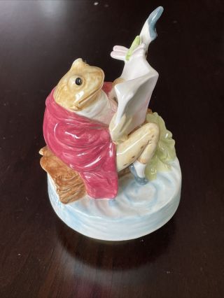 1980’s Vintage Schmid Beatrix Potter Mr.  Jeremy Fisher Music Box As Time Goes By 3