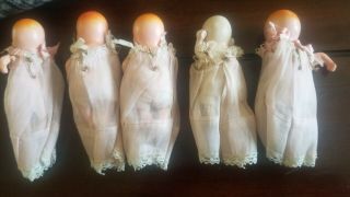 5 Vintage Antique Jointed Baby Doll Small Ceramic Porcelain Made In Japan 4 