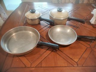 Vintage Club Cookware 4 Piece Set (pot And Pan) In Yellow