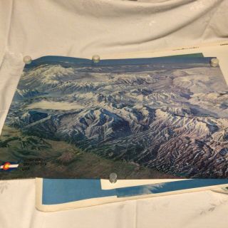 Vintage 1973 Hal Shelton Colorado Ski Country Usa Poster 30” X 21.  5” Nr Ski Usa