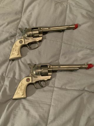 Vintage Cowboy Western Cap Gun Pistol Pair