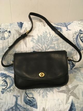Coach Vintage City Bag Purse In Black Glove - Tanned Leather - Usa