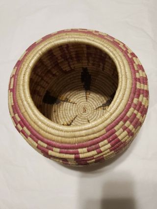 Vintage Native American Basket Bowl Tightly Coiled Navajo Pima Papago Arizona
