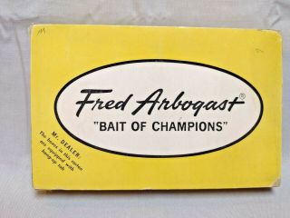Fred Arbogast Dealer Box With 6 Hawaiian Wiggler Lures And Boxes