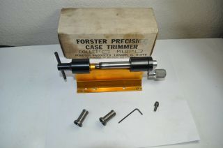 Vintage Forster Products Cartridge Case Trimmer,  2 Collets,  2 Pilots - U.  S.  A.